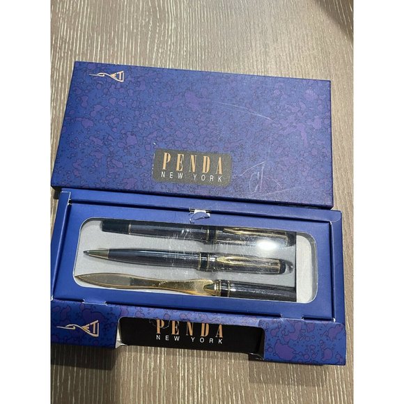 Vintage Penda New‎ York Ball Point Pen Ink Pens Set - Picture 1 of 3